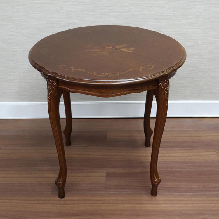 楽天市場】イタリア製 象嵌 ティーテーブル 丸クラシック アンティーク