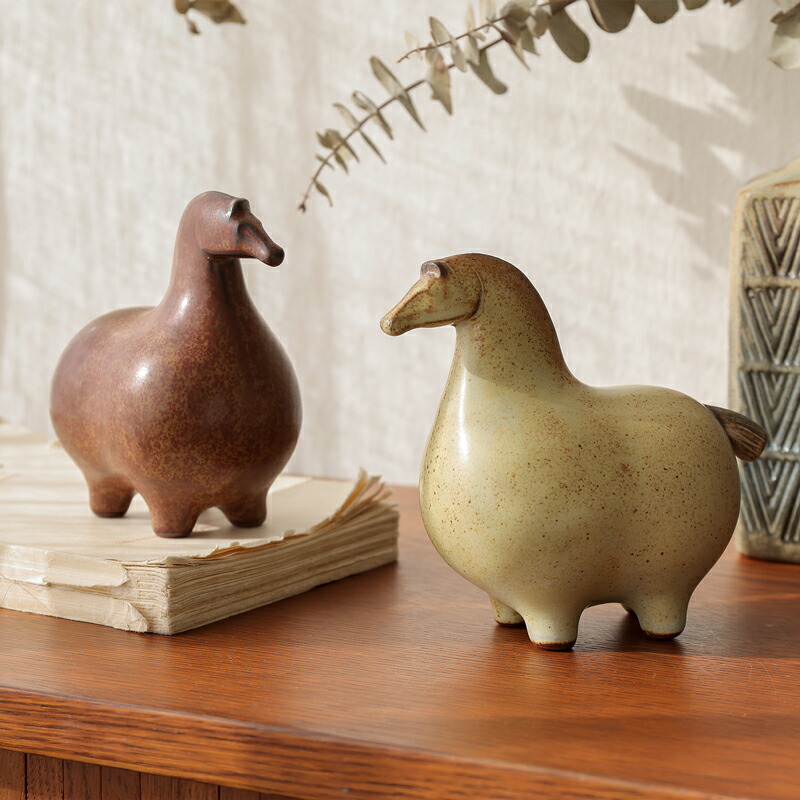 楽天市場】かしわ窯 動物 オブジェ Horse ホース 馬 Mサイズ 置物 雑貨