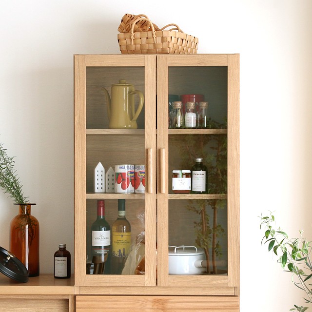 楽天市場】食器棚 北欧 シンプル ナチュラル 西海岸 木製 幅60 スリム