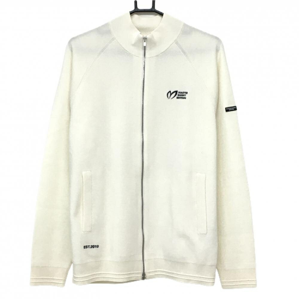 楽天市場】【美品】マスターバニー ニットジャケット 白 ロゴ刺しゅう