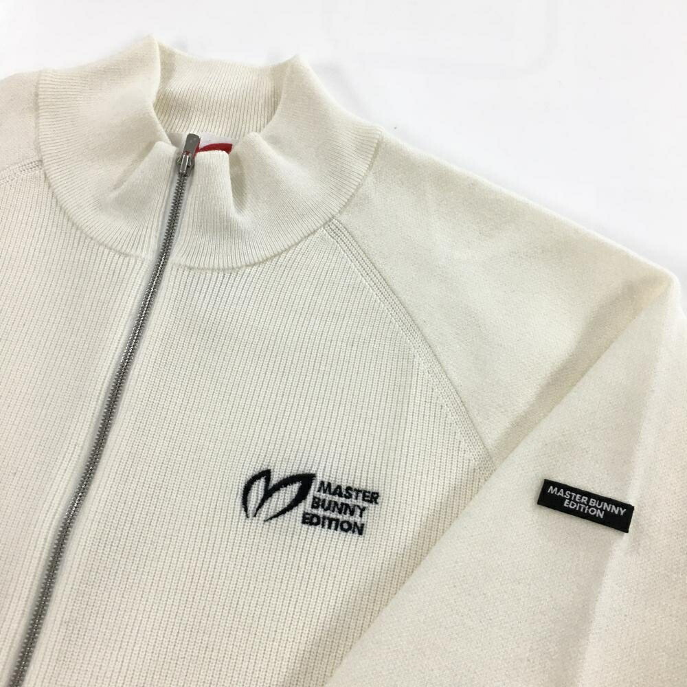楽天市場】【美品】マスターバニー ニットジャケット 白 ロゴ刺しゅう
