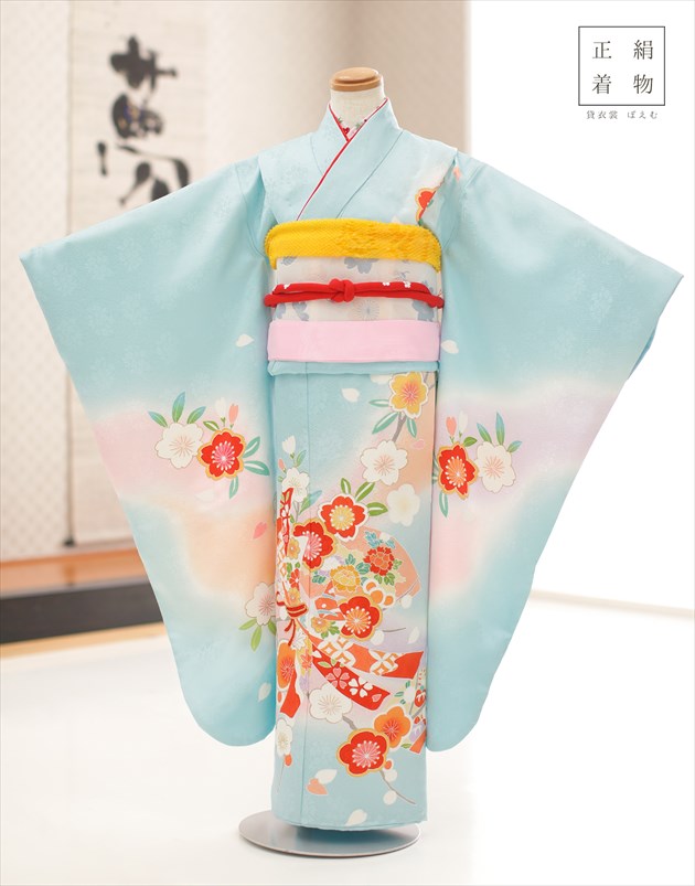 楽天市場】7歳 女の子 七五三 正絹 着物レンタル j7315 フルセット