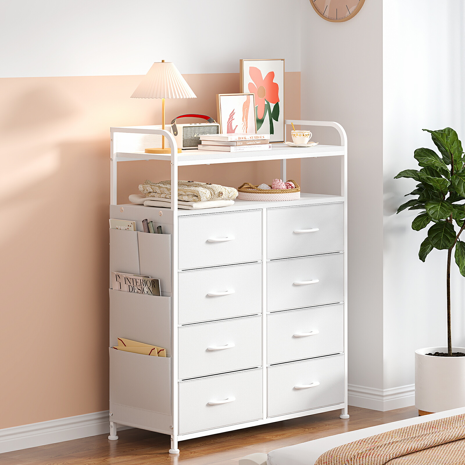 楽天市場】「今だけ☆P5☆選べる特典付き」2段棚 収納チェスト 側面