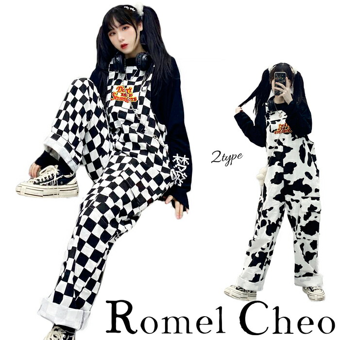 楽天市場】RomelCheo チェッカーフラッグ アニマル オーバーオール