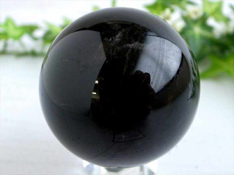 楽天市場】○ 漆黒の丸玉【スターモリオン 黒水晶 丸玉 台座付き】重さ