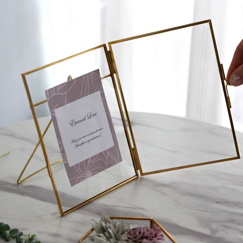 楽天市場】ガラスと真鍮でできたフォトフレーム 写真立て おしゃれ