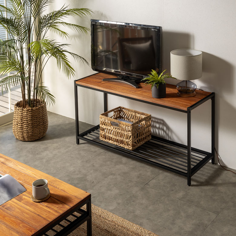 楽天市場】アイアンフレーム ローシェルフ タバス TABAS シェルフ 木製