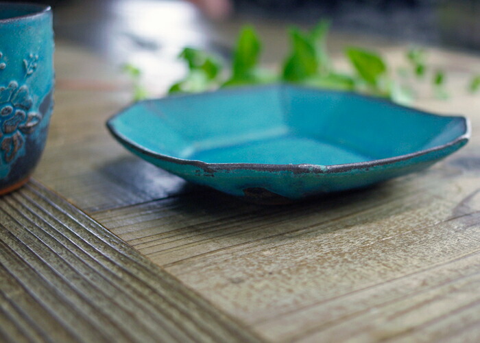 楽天市場】【max30%offクーポンあり】八角取皿 シャビーターコイズ