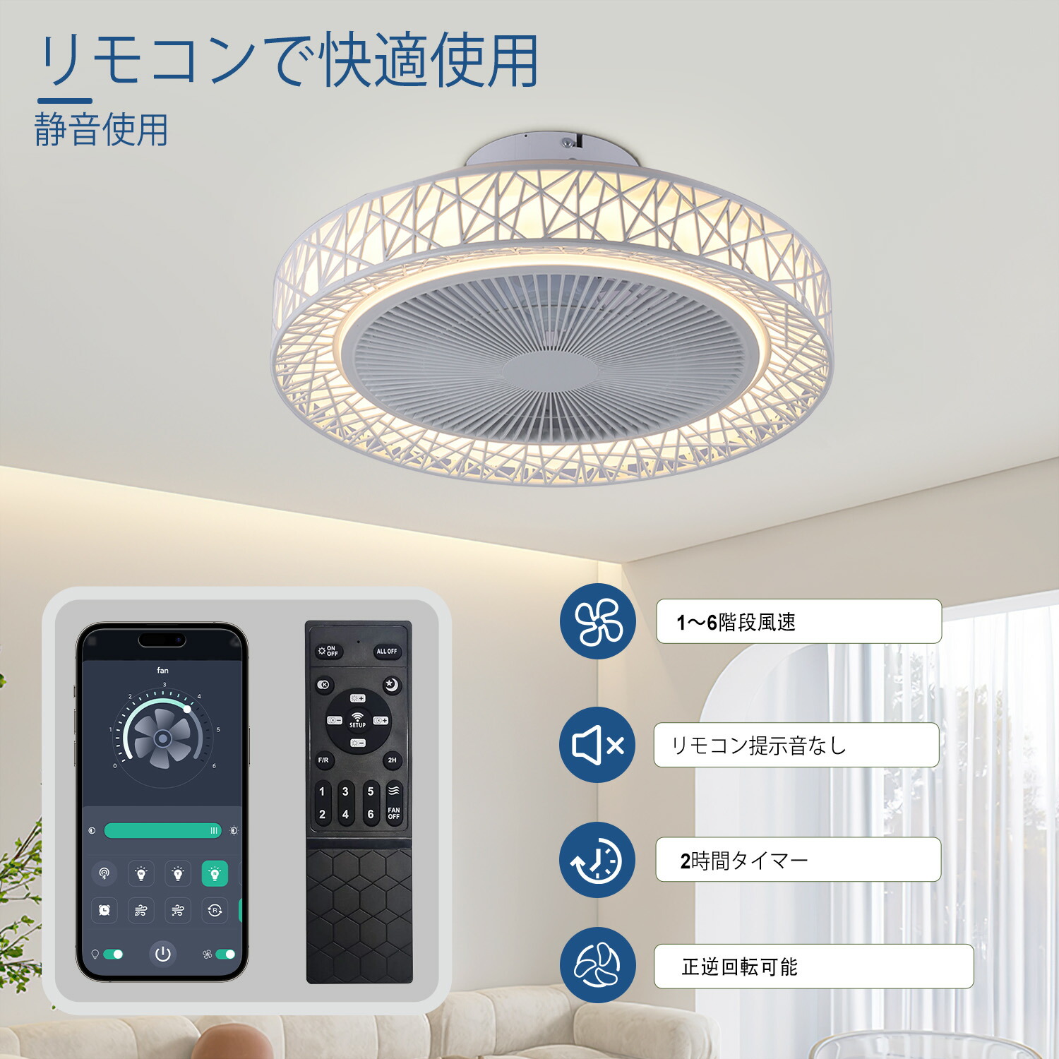 楽天市場】シーリングファンライト 鳥の巣デザイン 空気循環 天井照明