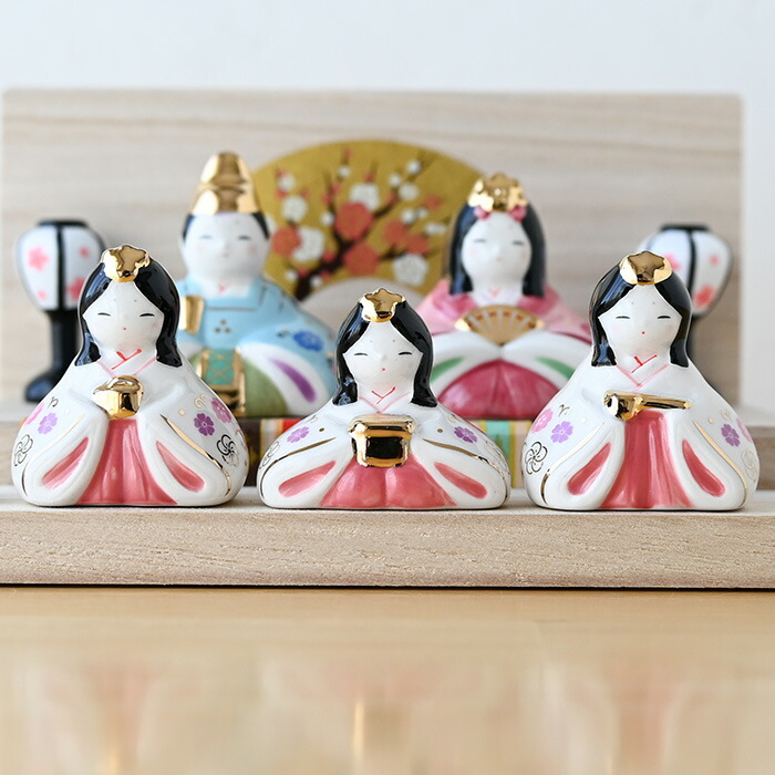 楽天市場】薬師窯 彩絵華小紋雛 (平飾り) 2637 雛人形 コンパクト