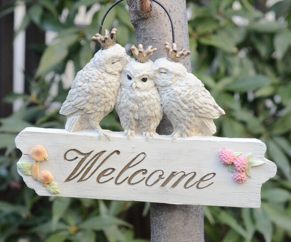 楽天市場】『ウェルカムプレート フクロウ』 壁掛け ウェルカム