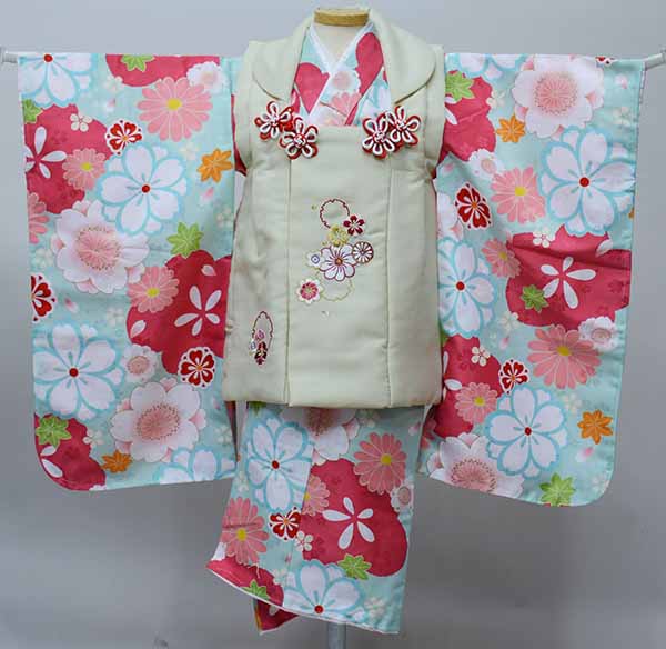 楽天市場】七五三 三歳 女児 被布着物フルセット 被布に刺繍入り 伊達