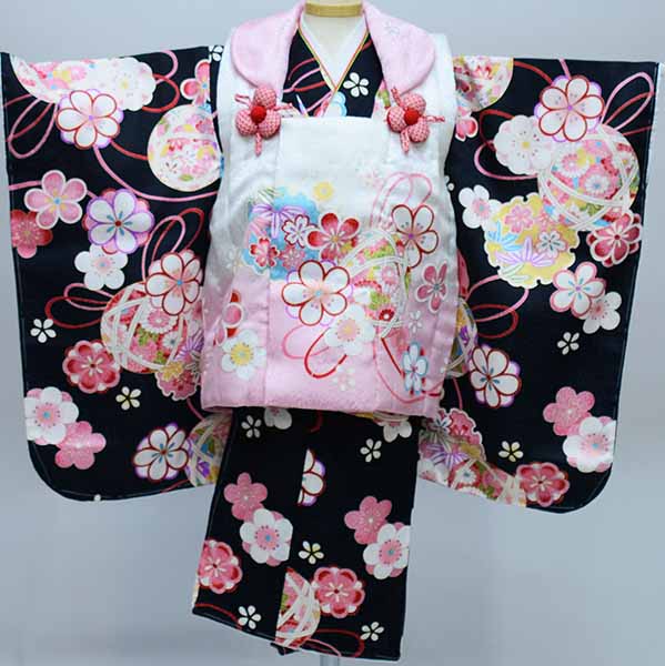 楽天市場】七五三 三歳 女児 女の子 被布着物フルセット 正絹 半衿伊達