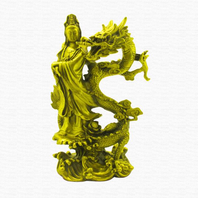 楽天市場】龍上観音 置物 観音菩薩像 龍乗観音 特大サイズ 龍の置物 高