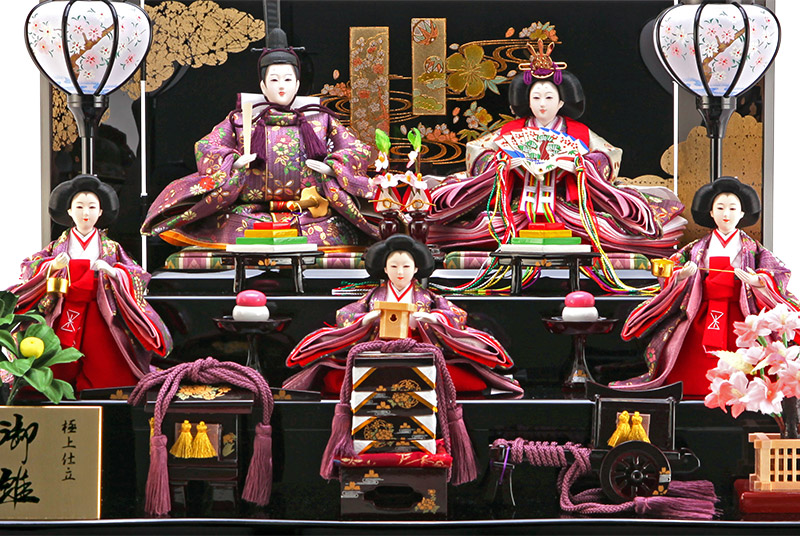 楽天市場】雛人形 コンパクト 収納飾り 三段飾り 五人飾り 平安義正