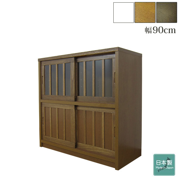 楽天市場】食器棚 引き戸 水屋 食器棚モダン 水屋箪笥 日本製 食器戸棚