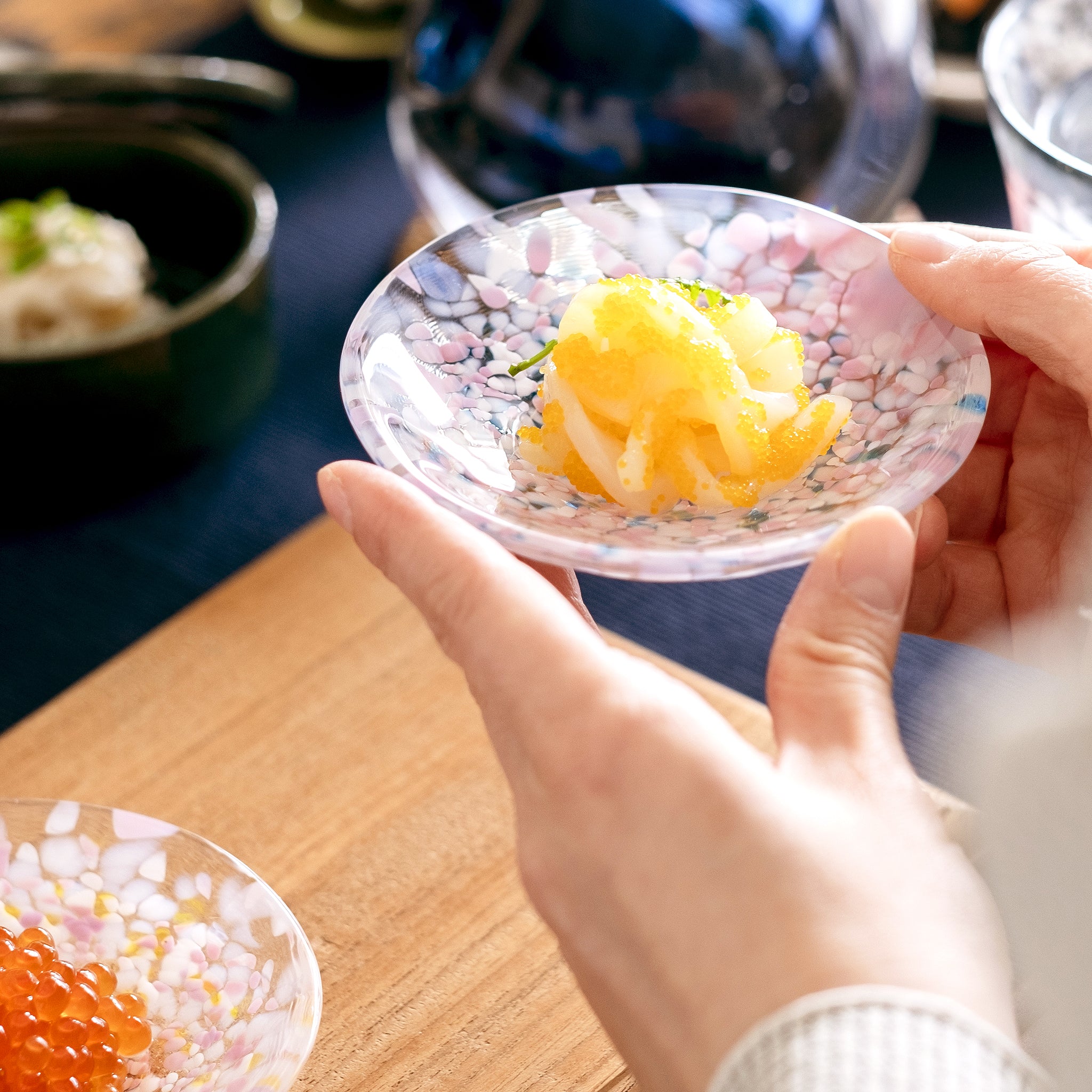 津軽びいどろ 豆皿ギフト SAKURA豆皿ペア 菜の花と青い空 | プレゼント