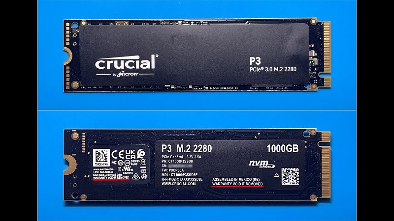 一流メーカーの格安SSD？Crucial P3 1TBを買いました！ | ちょうべいの