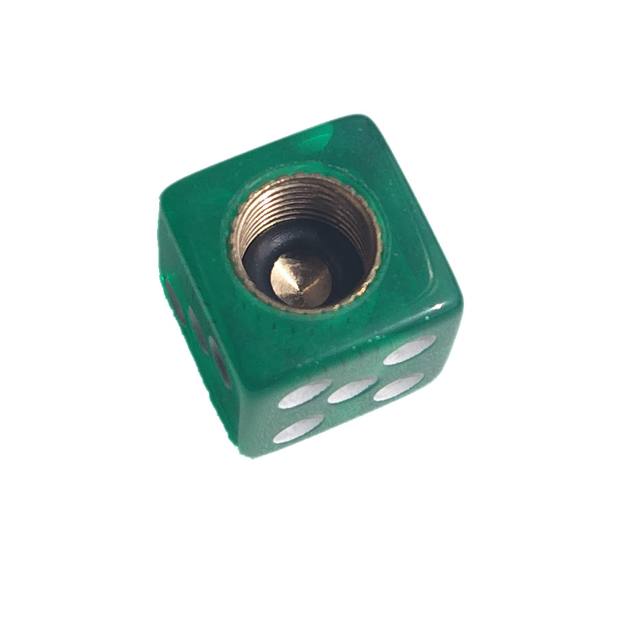 サイコロ型 エアーバルブキャップ Oリングパッキン付き 2個入り