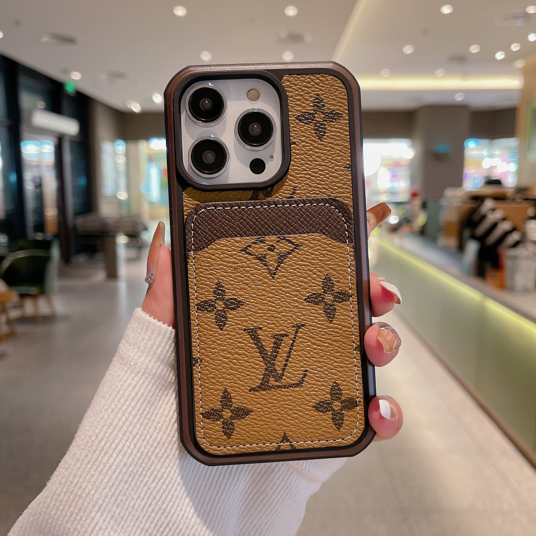 LV iPhone 15 16 Pro Max Plus Case Monogram Pattern