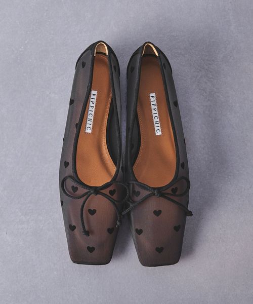 別注】＜PIPPICHIC＞ハート AMBER バレエシューズ