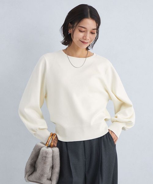フォルム ロングスリーブ ニット プルオーバー ―ウォッシャブル―