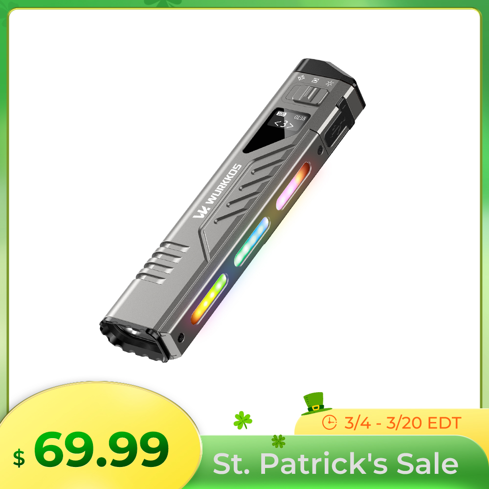 Wurkkos TD11 Smart OLED Tactical Flashlight – 3000 Lumens Slim EDC