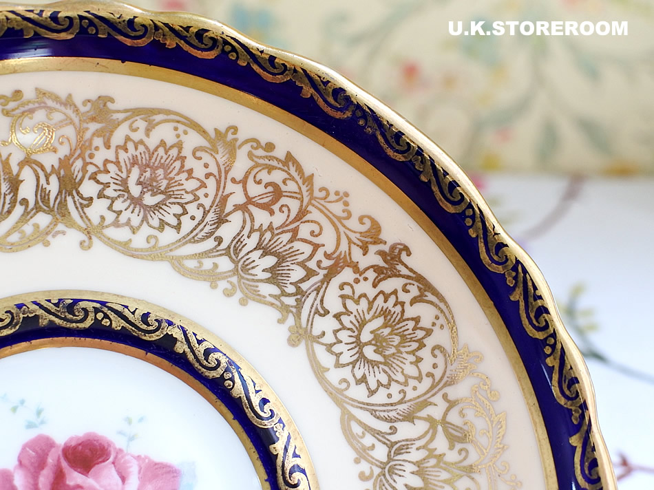 UKストアルームPA105 Paragon パラゴン ローズパターン コバルトブルー