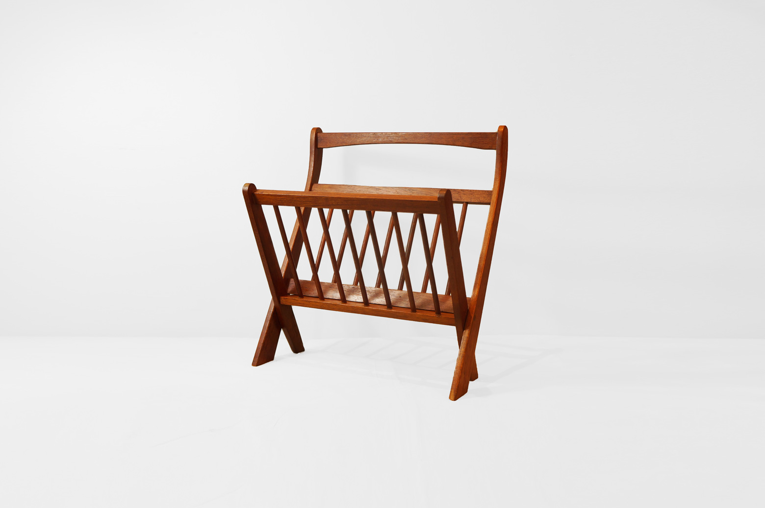Danish Vintage Teakwood Folding Magazine Rack/デンマーク