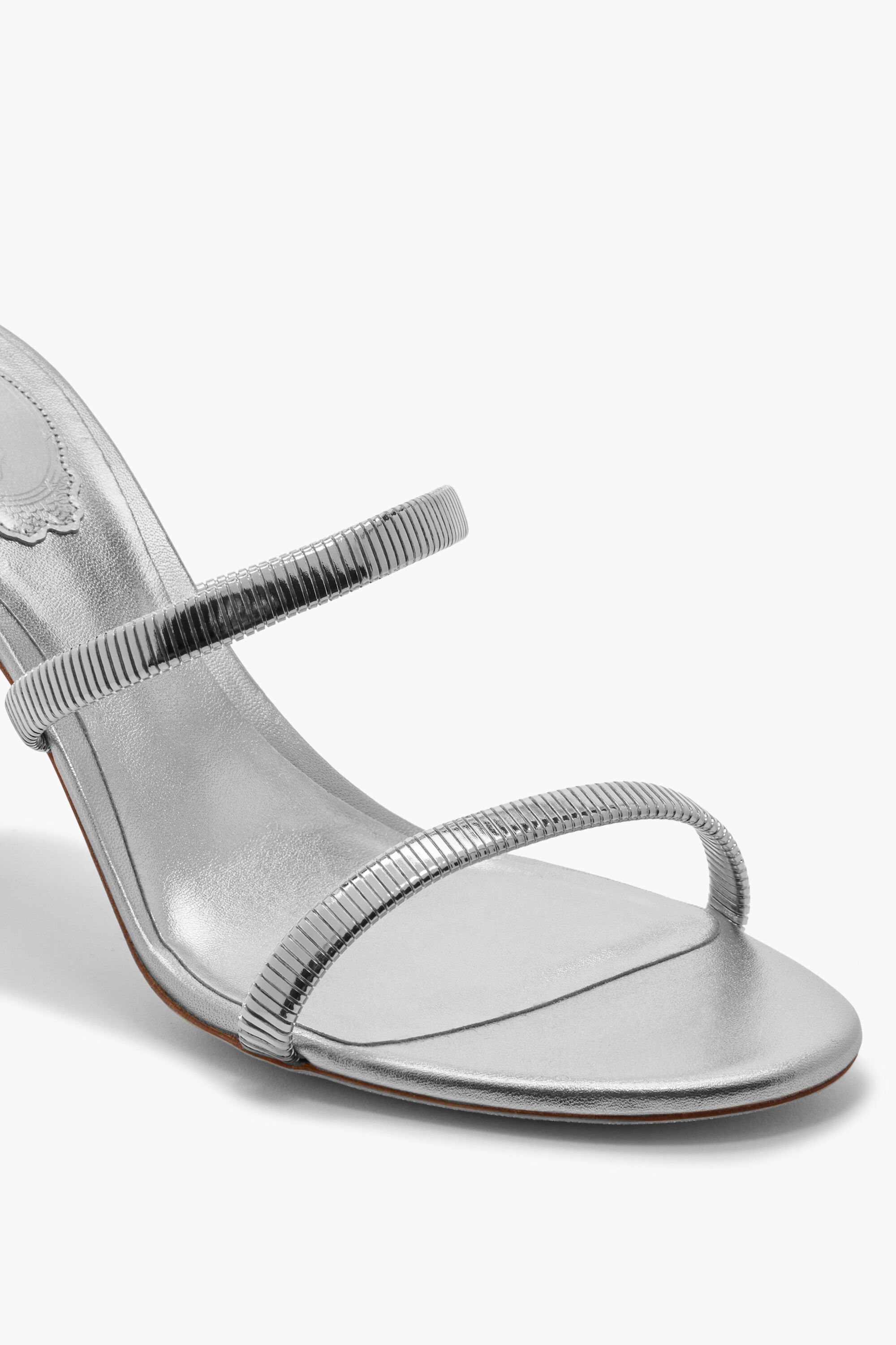 Jeweled JUNIPER METALLIC SILVER SANDAL 80 | Rene Caovilla®