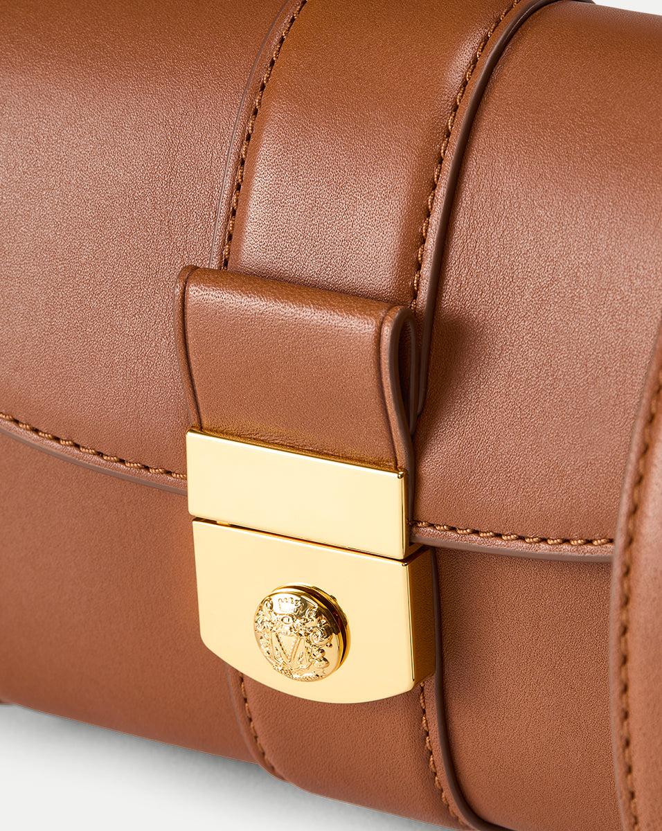 Small Crest Lock Trap Bag in Hazelwood | Veronica Beard