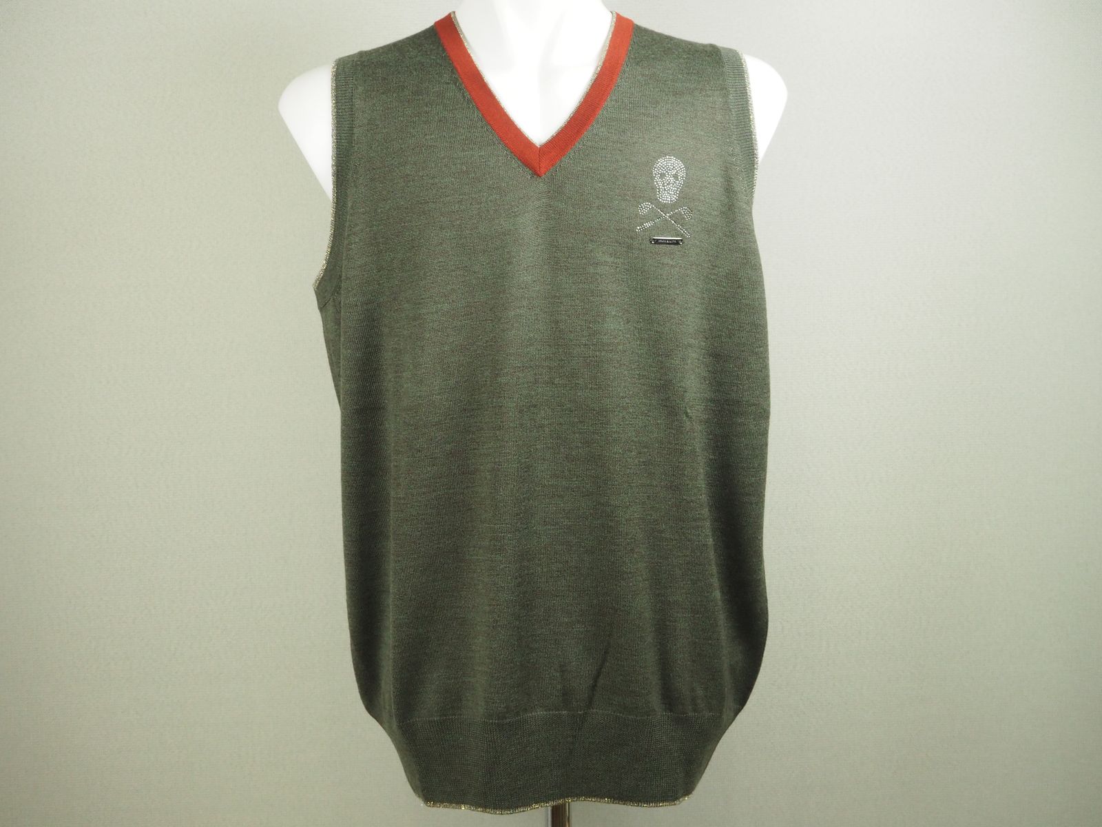 MARK&LONA - シャドウスカル ゴルフニットベスト | カーキ | メンズ