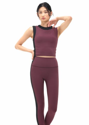 SUKALA】バイカラーショートタンクトップ(XS・S・M・Lサイズ ネイビー