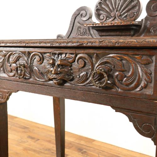 イギリスアンティーク サイドテーブル 机 オーク材 v_59112