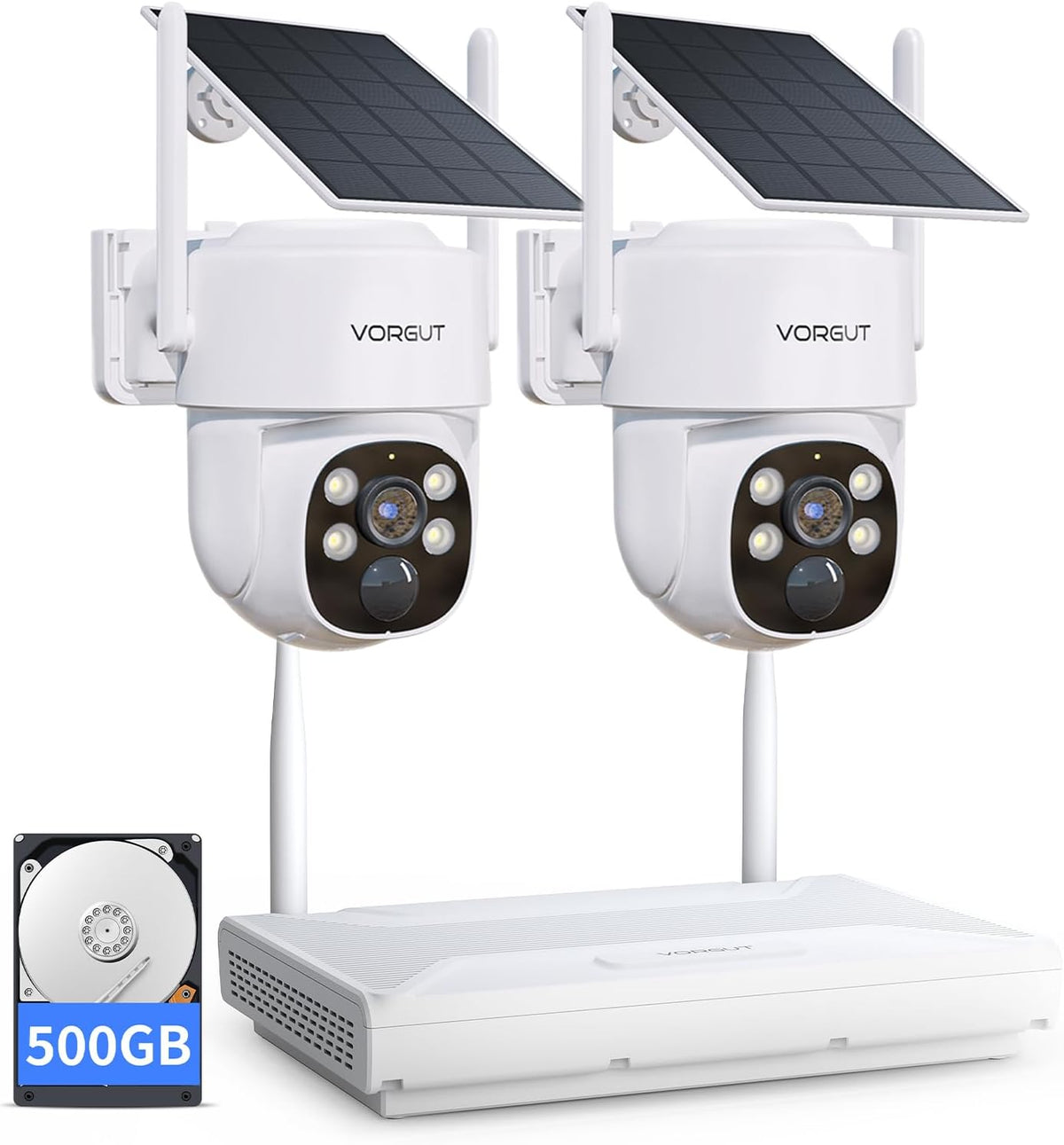 400万画素 ワイヤレスソーラー防犯カメラ 屋外用 360°広角、IP66防水