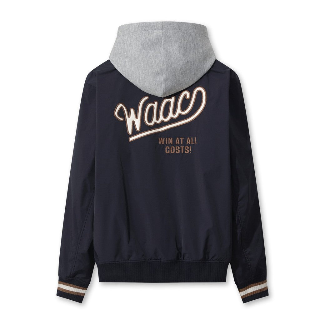 waac フリース　ブルゾン　新品 WAAC X JONES】MEN レトロフリースプルオーバー ブラック