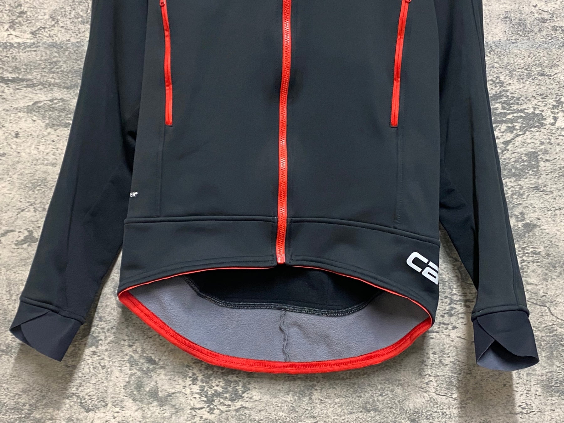 JO287 カステリ CASTELLI 長袖 サイクルジャケット 黒 赤 S 裏起毛