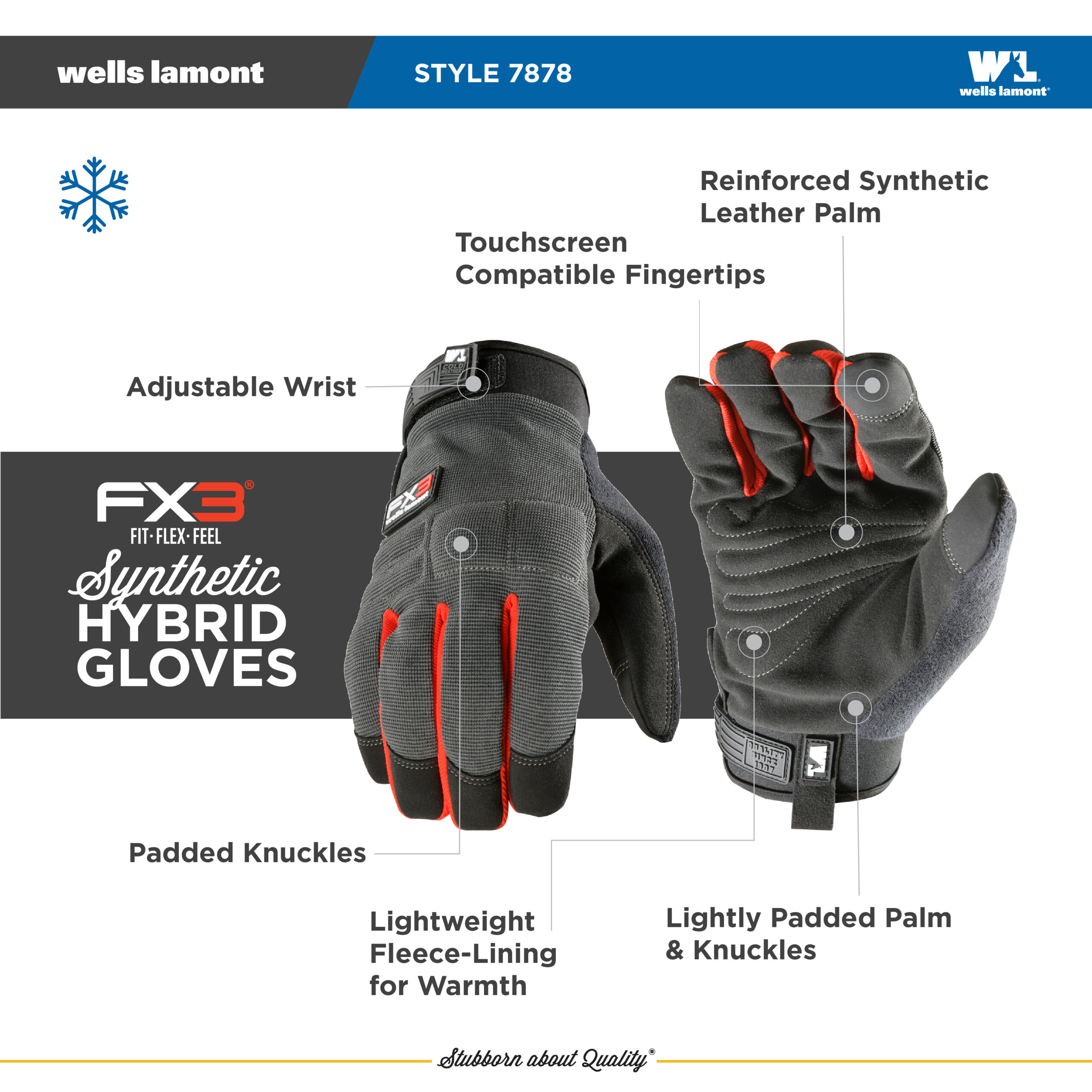 Men's FX3® Fleece Lined Synthetic Leather Adjustable Wrist | Wells