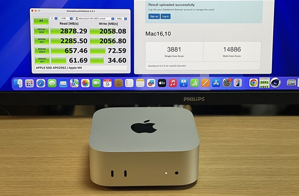 M4 Mac miniを購入、実機で計測のベンチマークスコア。CPU シングル