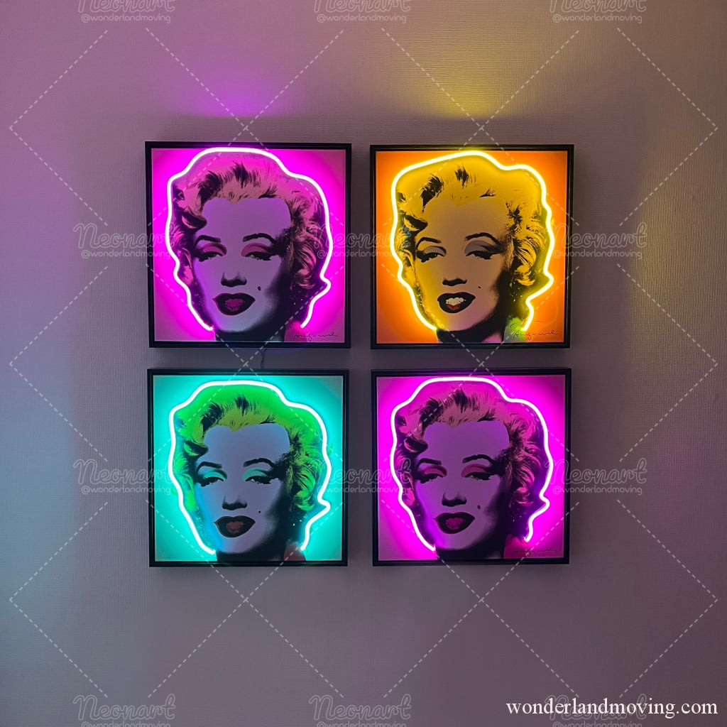 Marilyn Monroe 額縁付きネオンアート 「4点セット」 – wonderlandmoving