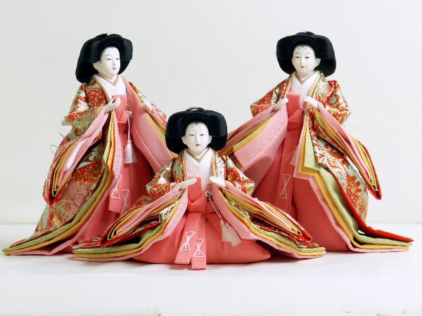 激安特価雛人形在庫処分】西陣金襴を着たスマートな七寸官女が安い