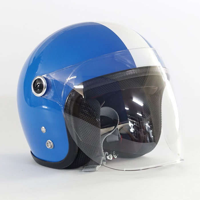 JPK-06 キッズ ホワイトライン ブルー | ジェットヘルメット | 72JAM