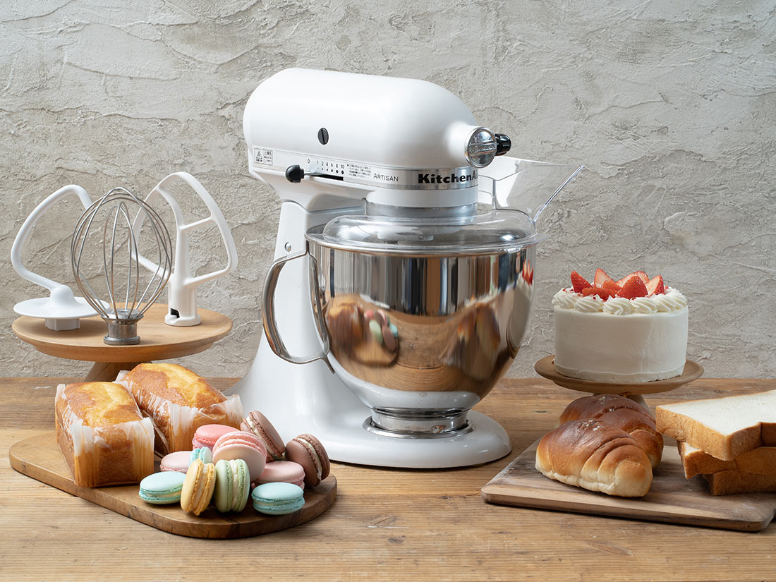 キッチンエイド 4.8LスタンドミキサーFGA付 ホワイト | ハンドミキサー