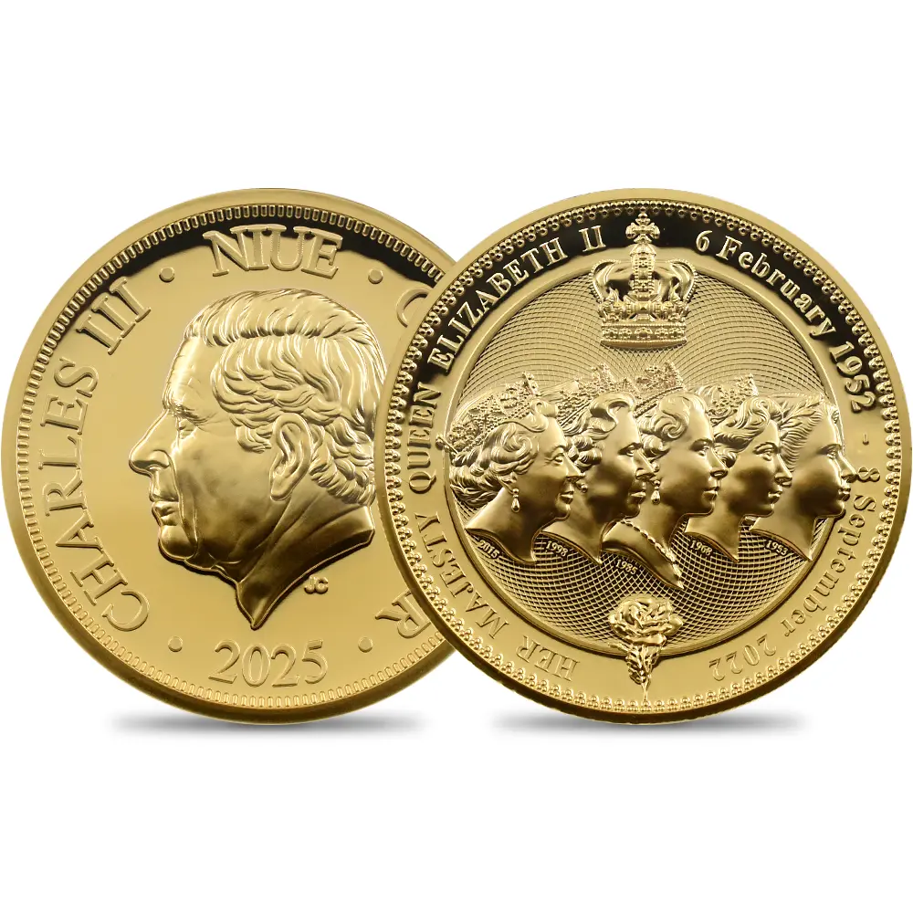 ニウエ 2025 チャールズ3世 女王エリザベス2世追悼記念 ハイレリーフ 1