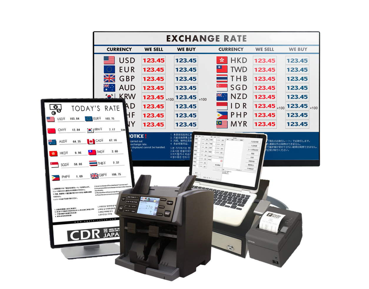 NC6500型EX-Drawer | 外貨両替機の無料委託設置導入なら日本シーディー