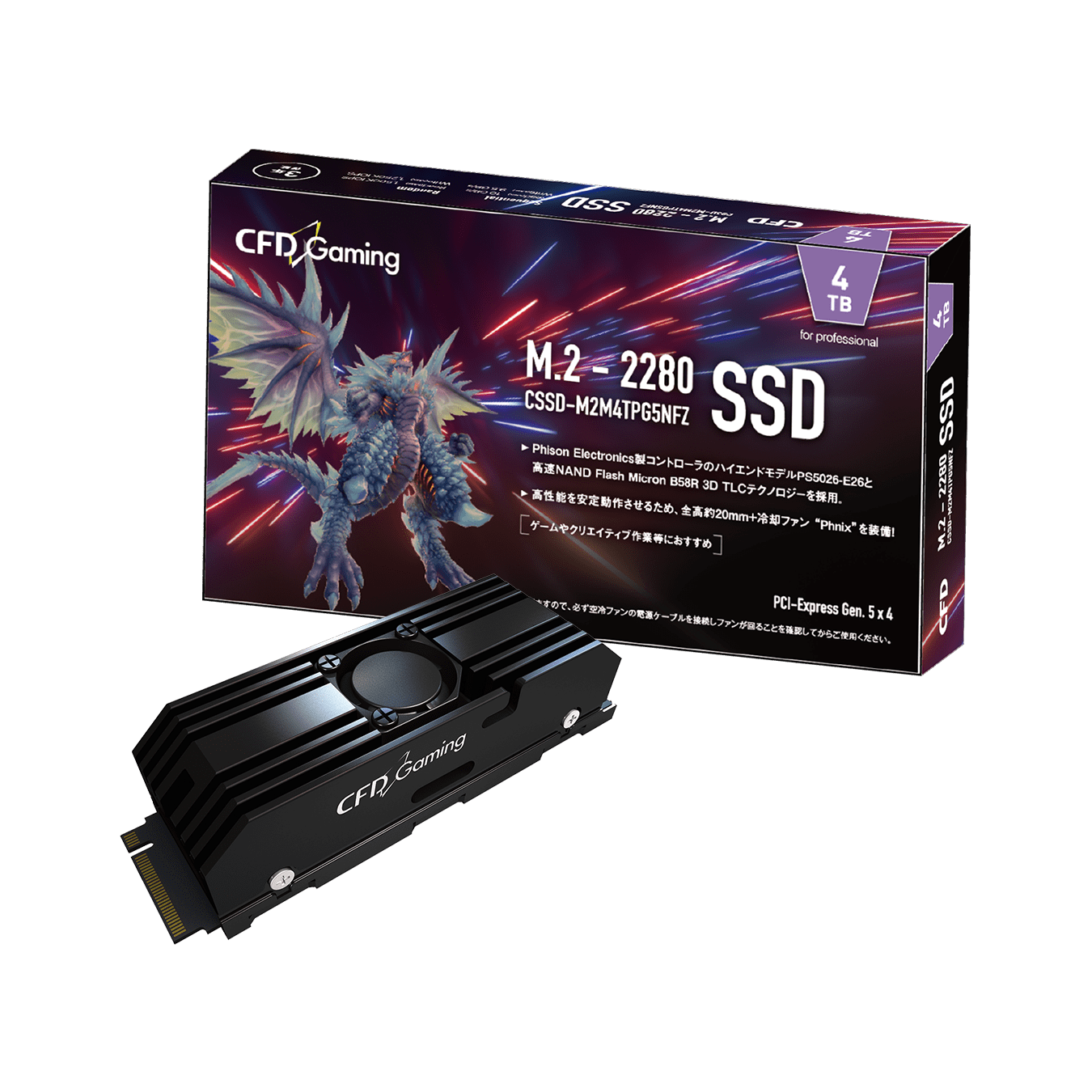 CSSD-M2M4TPG5NFZ | CFD Gaming PG5NFZ シリーズ M.2接続 SSD 4TB