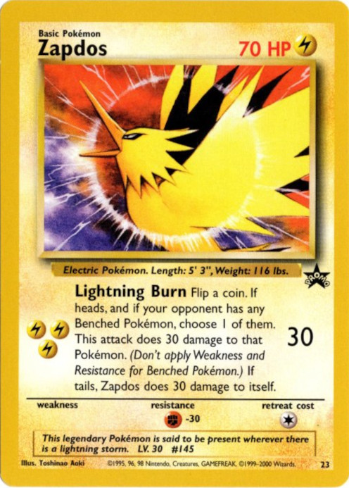 サンダー 海外版 英語版 プロモ Zapdos - 23 - 海外限定イラスト【Card
