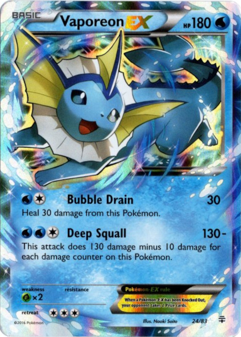 シャワーズEX 海外版 英語版 Vaporeon EX - 24/83 -【Card Chicken】