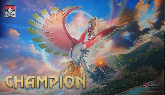状態B〕プレイマット『海外/ホウオウ(CHAMPION)※』【サプライ】{-}