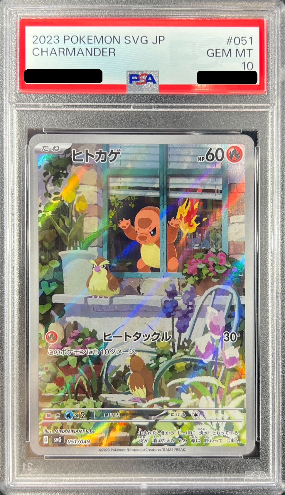 PSA10鑑定済〕ヒトカゲ(AR仕様)【-】{051/049}